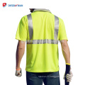 T-shirt de haute visibilité jaune de sécurité d&#39;événement T-shirt de haute visibilité de jour / nuit de sécurité avec des bandes réfléchissantes